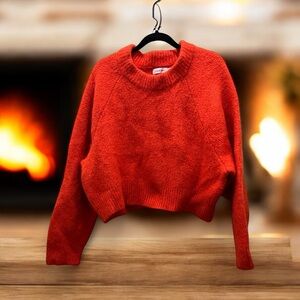 Calvin Klein Vibrant Orange Crew Neck Sweater.  Thick and cozy